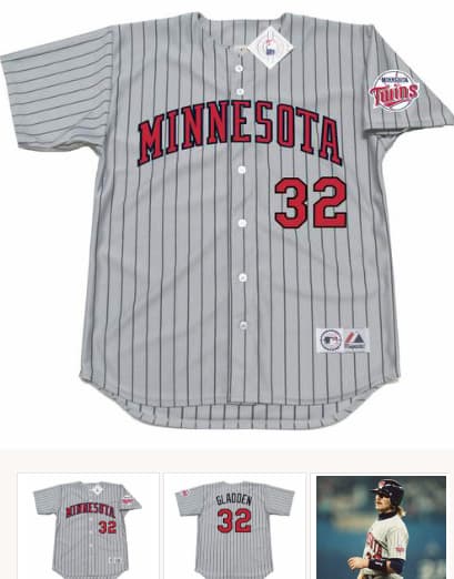 DAN GLADDEN Minnesota Twins 1991 Majestic Throwback Away Baseball Jersey