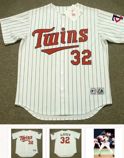 DAN GLADDEN Minnesota Twins 1991 Majestic Throwback Home Baseball Jersey