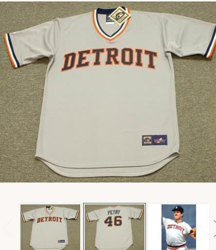 DAN PETRY Detroit Tigers 1984 Majestic Cooperstown Throwback Away Baseball Jersey
