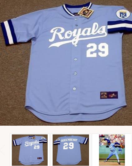 DAN QUISENBERRY Kansas City Royals 1985 Away Majestic Throwback Baseball Jersey