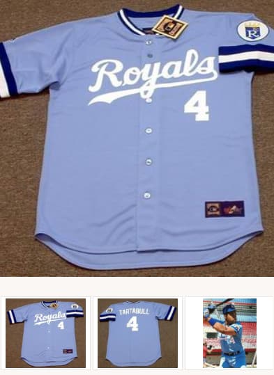 DANNY TARTABULL Kansas City Royals 1989 Away Majestic Throwback Baseball Jersey