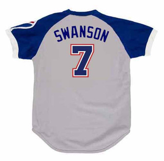 DANSBY SWANSON Atlanta Braves 1970's Away Majestic Throwback Baseball Jersey
