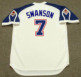 DANSBY SWANSON Atlanta Braves 1970's Home Majestic Throwback Baseball Jersey