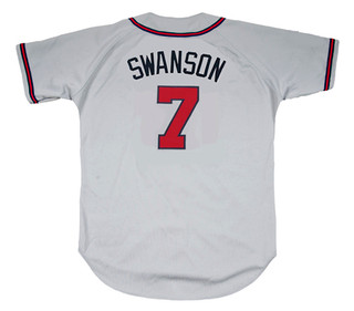 DANSBY SWANSON Atlanta Braves Away Majestic Baseball Jersey