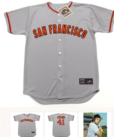 DARRELL EVANS San Francisco Giants 1976 Majestic Cooperstown Away Baseball Jersey