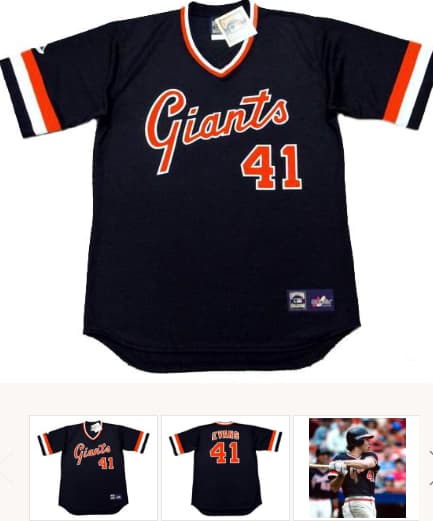 DARRELL EVANS San Francisco Giants 1978 Majestic Cooperstown Away Baseball Jersey