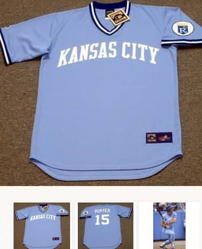 DARRELL PORTER Kansas City Royals 1980 Away Majestic Throwback Baseball Jersey