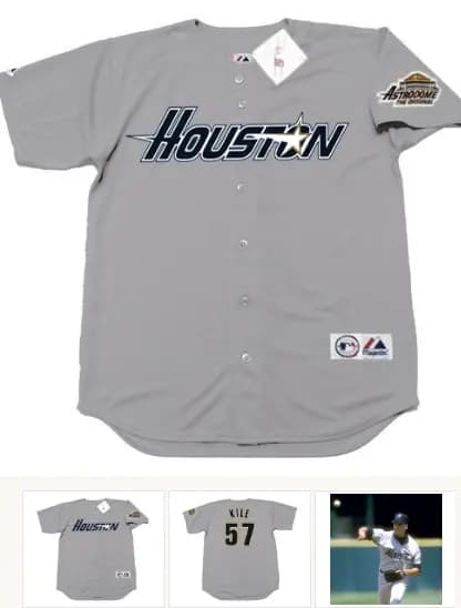DARRYL KILE Houston Astros 1994 Majestic Throwback Away Baseball Jersey