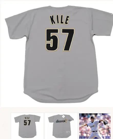 DARRYL KILE Houston Astros 1997 Majestic Throwback Away Baseball Jersey