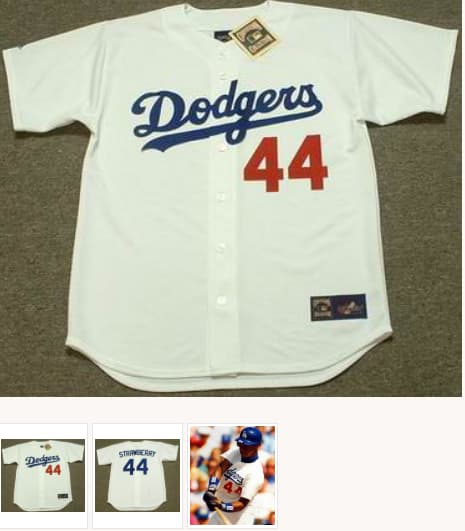 DARRYL STRAWBERRY Los Angeles Dodgers 1991 Home Majestic Baseball Throwback Jersey