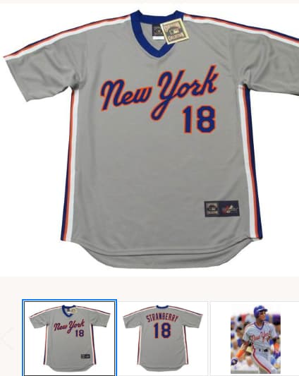 DARRYL STRAWBERRY New York Mets 1987 Majestic Cooperstown Away Baseball Jersey