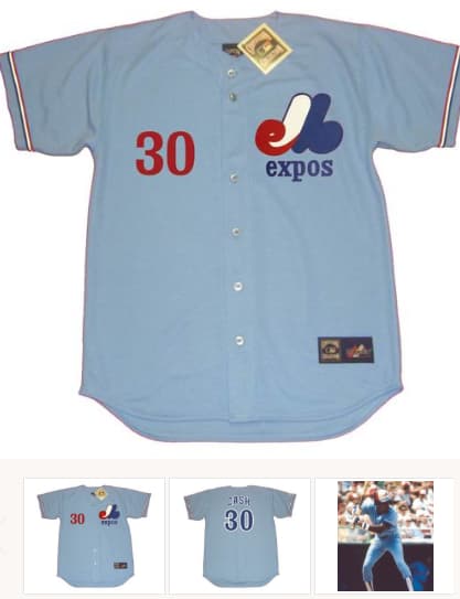 DAVE CASH Montreal Expos 1978 Majestic Cooperstown Away Baseball Jersey