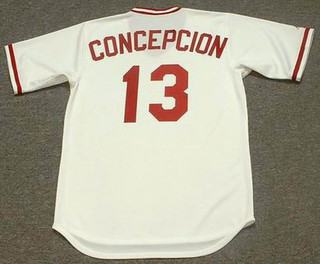 DAVE CONCEPCION Cincinnati Reds 1975 Majestic Cooperstown Home Baseball Jersey