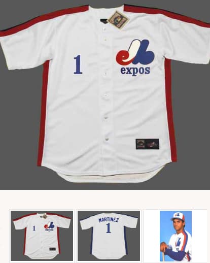 DAVE MARTINEZ Montreal Expos 1989 Home Majestic Throwback Baseball Jersey
