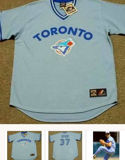 DAVE STIEB Toronto Blue Jays Majestic Cooperstown Throwback Away Baseball Jersey