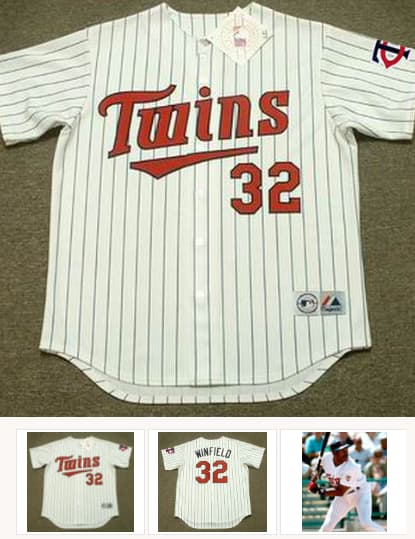 DAVE WINFIELD Minnesota Twins 1993 Majestic Throwback Home Baseball Jersey