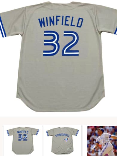 DAVE WINFIELD Toronto Blue Jays 1992 Majestic Throwback Away Baseball Jersey