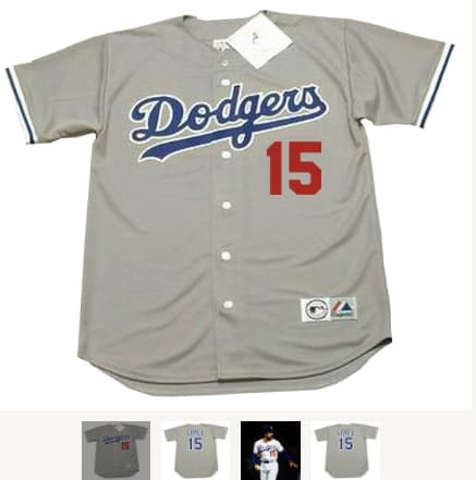 DAVEY LOPES Los Angeles Dodgers 1981 Away Majestic Baseball Throwback Jersey