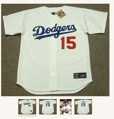 DAVEY LOPES Los Angeles Dodgers 1981 Home Majestic Baseball Throwback Jersey