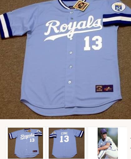 DAVID CONE Kansas City Royals 1986 Away Majestic Throwback Baseball Jersey