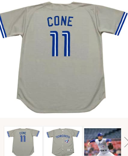 DAVID CONE Toronto Blue Jays 1992 Majestic Throwback Away Baseball Jersey
