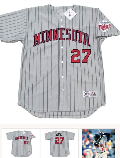 DAVID ORTIZ Minnesota Twins 2002 Majestic Throwback Away Baseball Jersey