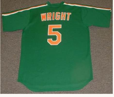DAVID WRIGHT New York Mets 1980's Majestic Cooperstown   St. Patty's Day   Jersey