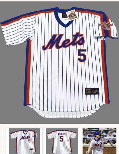 DAVID WRIGHT New York Mets 1986 Majestic Throwback Home Baseball Jersey