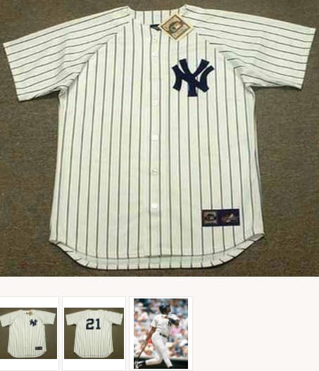 DEION SANDERS New York Yankees 1990 Home Majestic Throwback Baseball Jersey