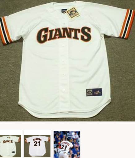 DEION SANDERS San Francisco Giants 1990's Majestic Throwback Home Baseball Jersey