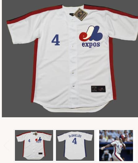 DELINO DeSHIELDS Montreal Expos 1991 Majestic Cooperstown Home Baseball Jersey