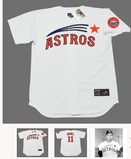 DENIS MENKE Houston Astros 1971 Majestic Cooperstown Home Baseball Jersey