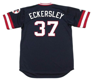 DENNIS ECKERSLEY Cleveland Indians 1977 Majestic Cooperstown Throwback Away Jersey