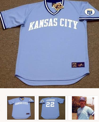 DENNIS LEONARD Kansas City Royals 1980 Away Majestic Throwback Baseball Jersey