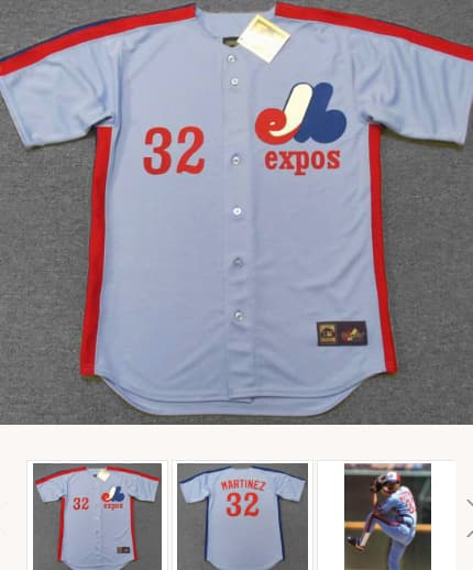 DENNIS MARTINEZ Montreal Expos 1988 Majestic Cooperstown Away Baseball Jersey