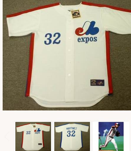 DENNIS MARTINEZ Montreal Expos 1989 Majestic Cooperstown Throwback Home Baseball Jersey