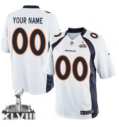 DENVER BRONCOS SUPER BOWL XLVIII MEN'S LIMITED NFL WHITE Customized JERSEY