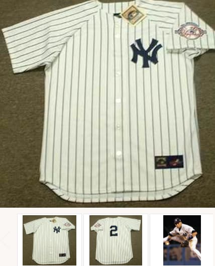 DEREK JETER New York Yankees 2003 Majestic Cooperstown Home Baseball Jersey