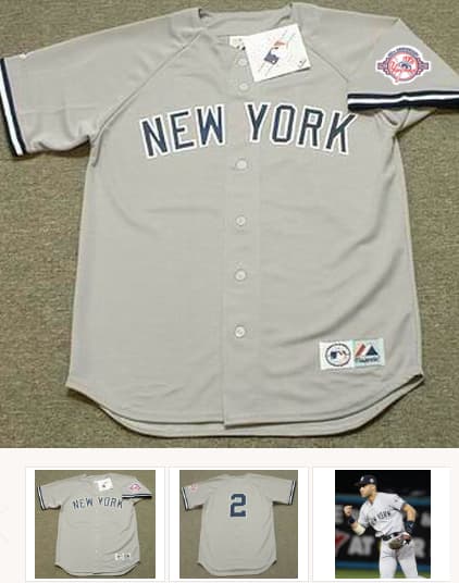 DEREK JETER New York Yankees 2003 Majestic Throwback Away Baseball Jersey