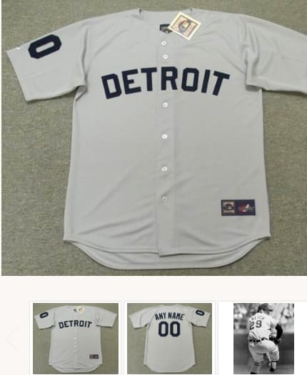 DETROIT TIGERS 1960's Majestic Cooperstown Jersey Customized