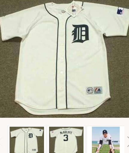 DICK McAULIFFE Detroit Tigers 1969 Home Majestic Throwback Baseball Jersey