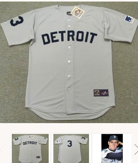 DICK McAULIFFE Detroit Tigers 1969 Majestic Cooperstown Away Baseball Jersey