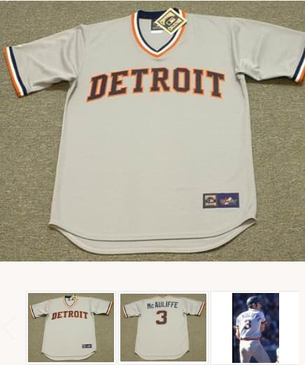 DICK McAULIFFE Detroit Tigers 1972 Majestic Cooperstown Throwback Away Baseball Jersey