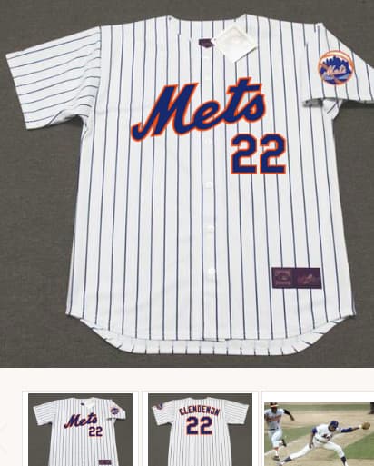 DON CLENDENON New York Mets 1969 Home Majestic Baseball Throwback Jersey
