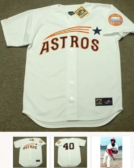 DON WILSON Houston Astros 1960's Majestic Cooperstown Home Jersey