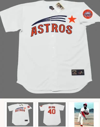 DON WILSON Houston Astros 1971 Majestic Cooperstown Home Baseball Jersey
