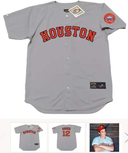 DOUG RADER Houston Astros 1971 Away Majestic Baseball Throwback Jersey