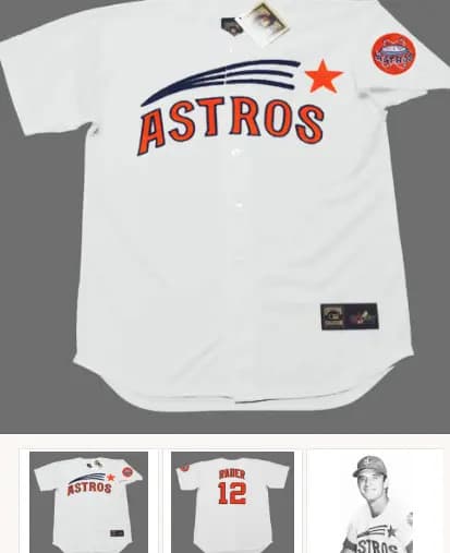 DOUG RADER Houston Astros 1971 Majestic Cooperstown Home Baseball Jersey