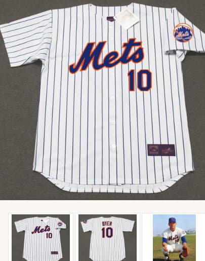 DUFFY DYER New York Mets 1969 Home Majestic Baseball Throwback Jersey