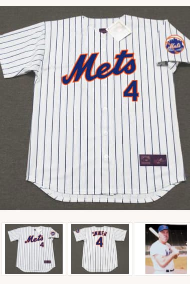 DUKE SNIDER New York Mets 1963 Home Majestic Baseball Throwback Jersey